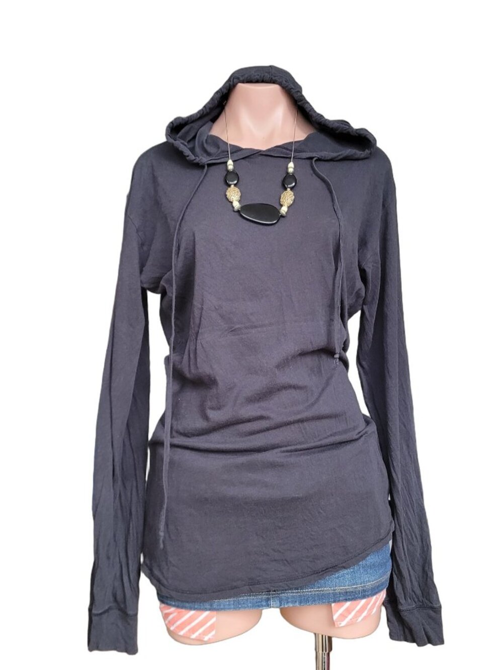 ALTERNATIVE Black Thin Slim Fit Hoodie (M)